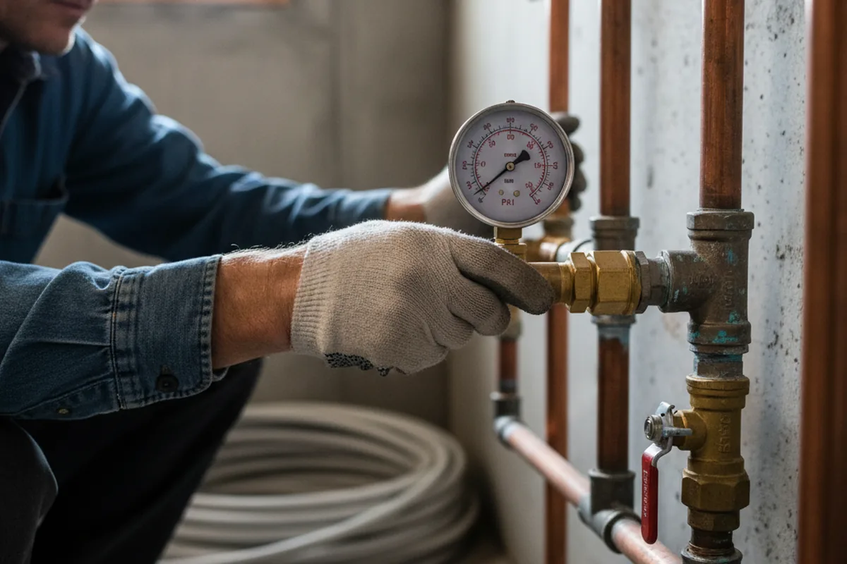 Pressure testing a repaired line during Water Line Repair in Desoto